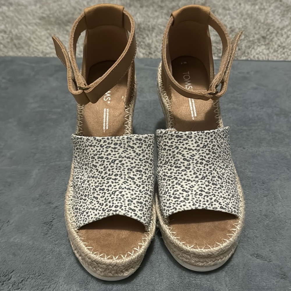 Toms Leopard Print Wedges